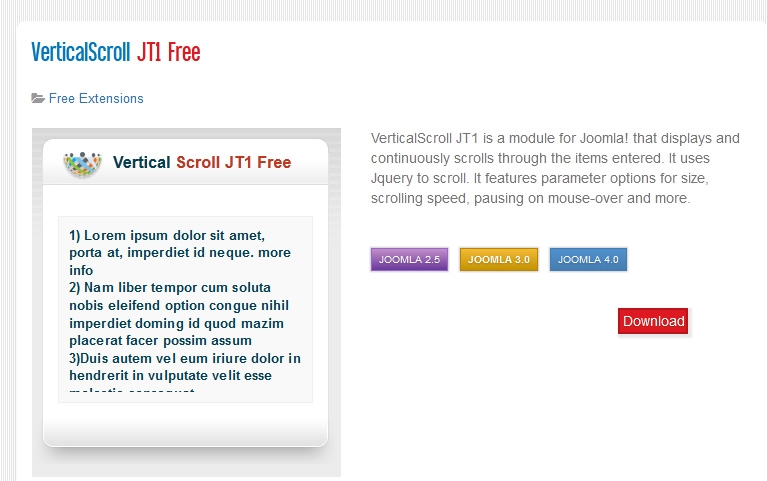 VerticalScroll JT1 Free Version